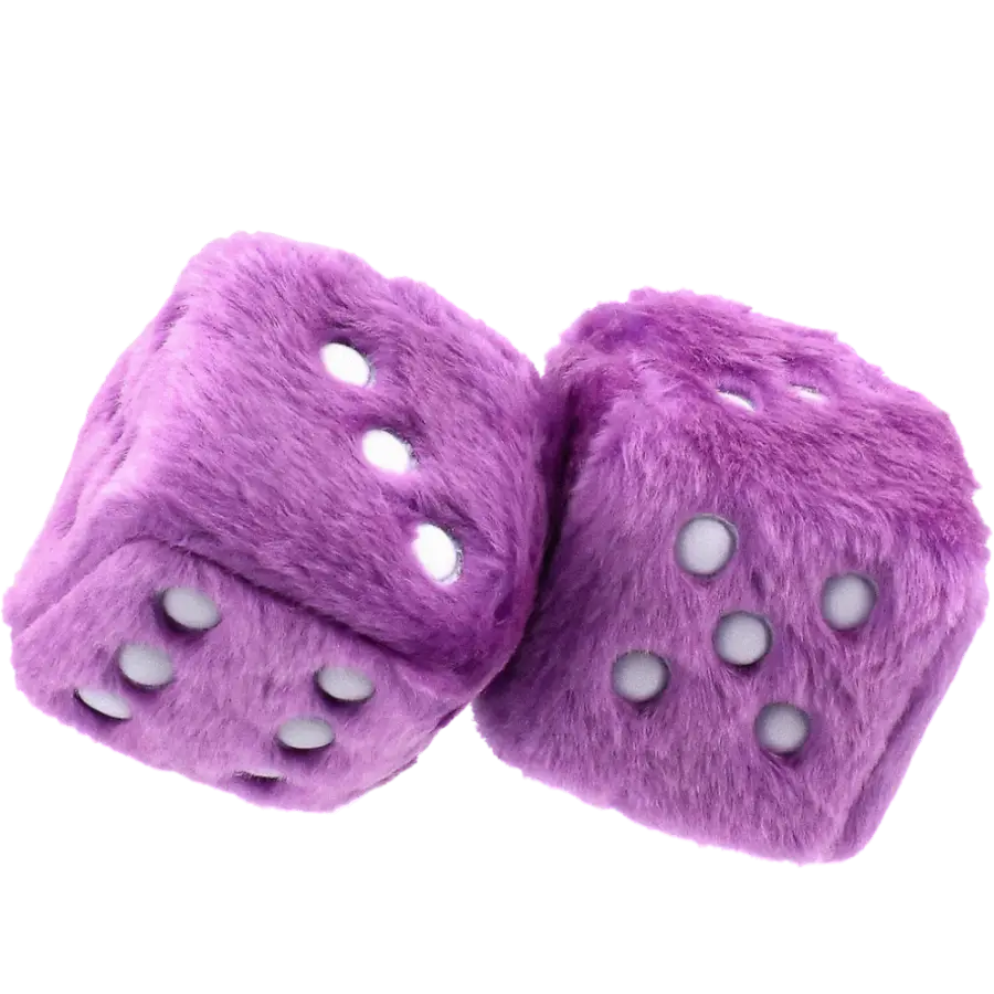 purple furry dice